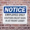 Signmission Employees Only Visitors Must OSHA Notice Sign, Plastic, 10in W x 7in L, 2PK OS-2PACK-NS-P-710-L-12006 - alternate 4